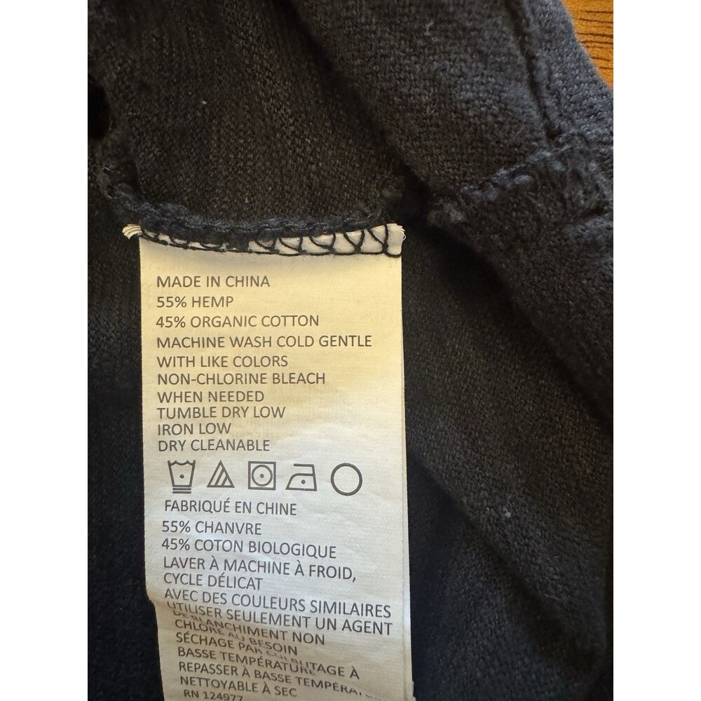 prAna Striped Gray Knit T-Shirt Dress M Hemp Organic Cotton Scoop Neck - Picture 4 of 7